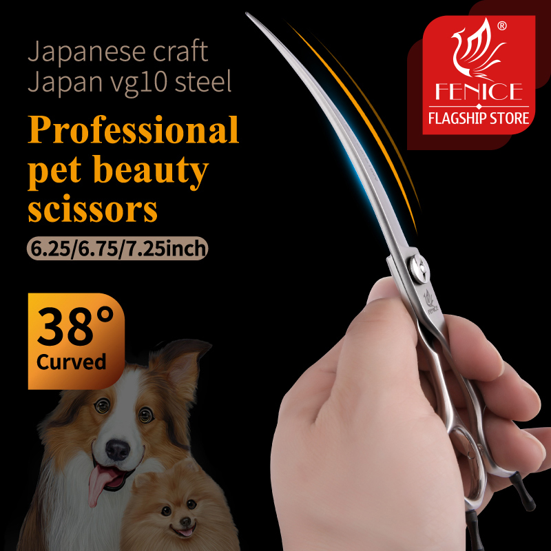 Professional Pet Grooming Scissors Curved - Fenice Professional Dog Grooming Curved Scissors