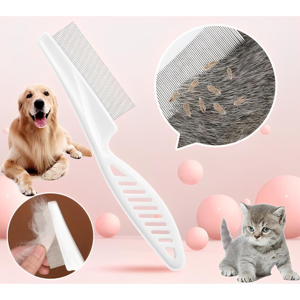 Flea Comb Fine Tooth Pet Tear Stain - Flea Comb for Dogs and Cats