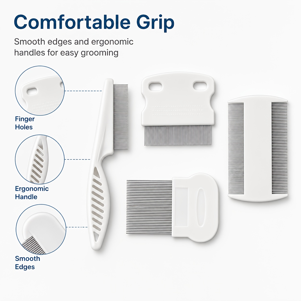 4PCS Pet Comb Flea Comb Fine-T - огляд і ціна Flea Comb Fine Tooth Pet Tear Stain