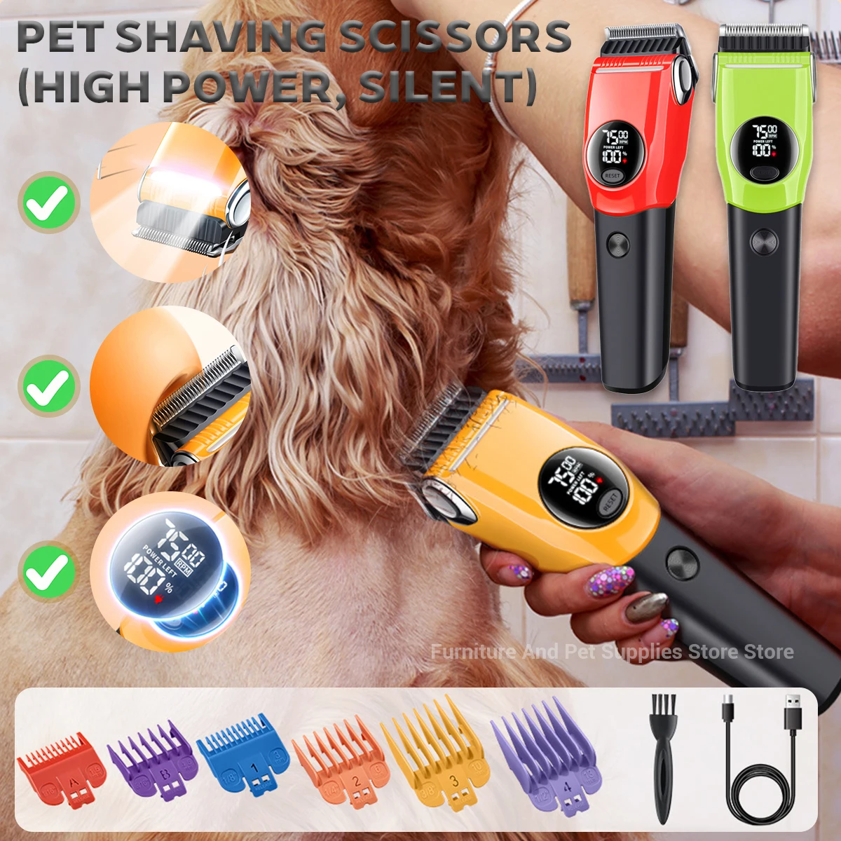 Electric Dogs Grooming Clipper - огляд і ціна Cordless Dog Clippers Low Noise Grooming