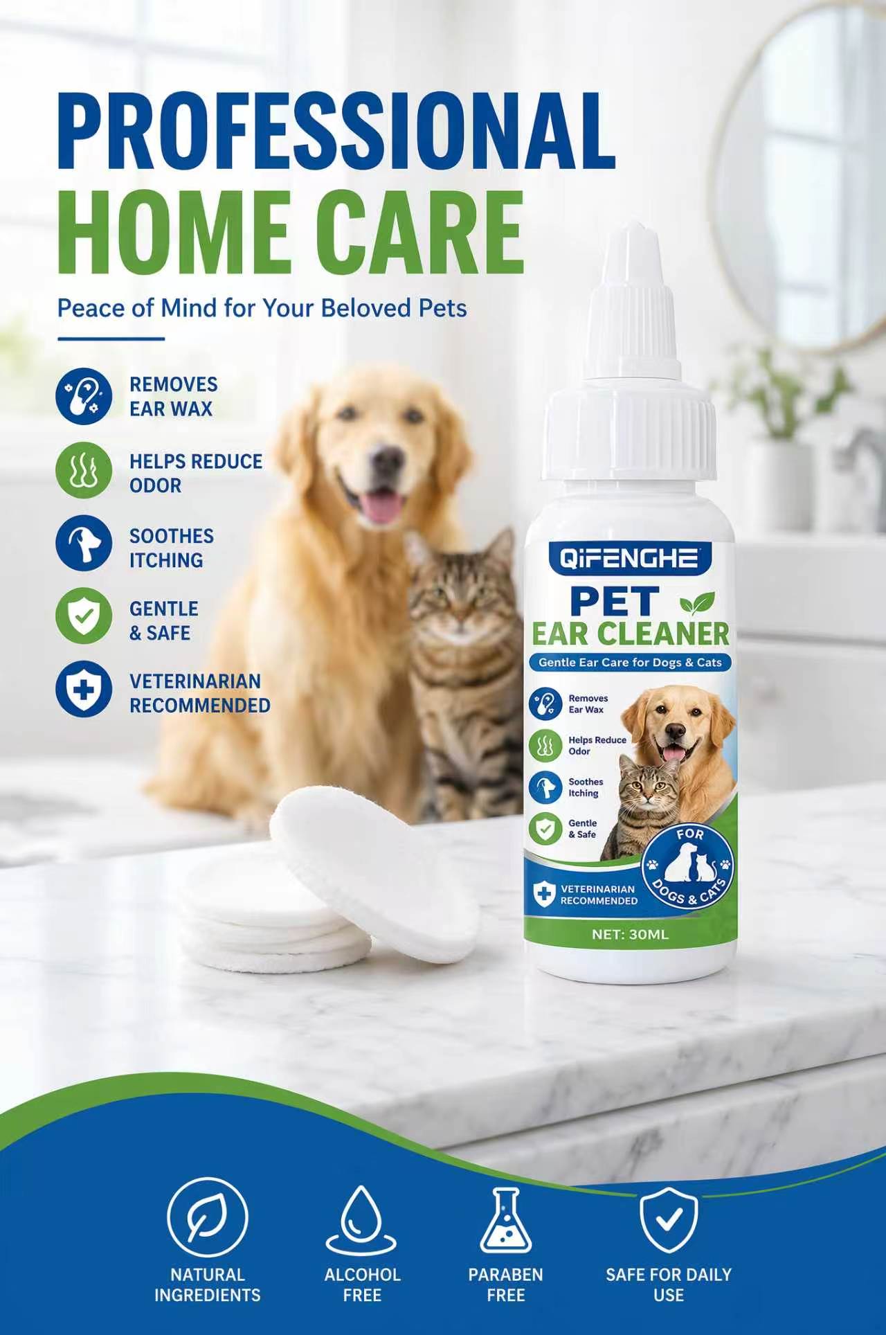 30ml Pet Ear Cleaner Drops for - огляд і ціна Dog Ear Cleaner Solution Drops Wash