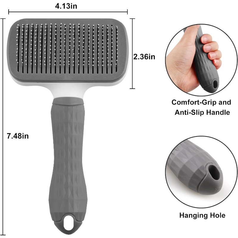 Self-cleaning Pet Hair Remove  - огляд і ціна Slicker Brush Self Cleaning Pet Grooming