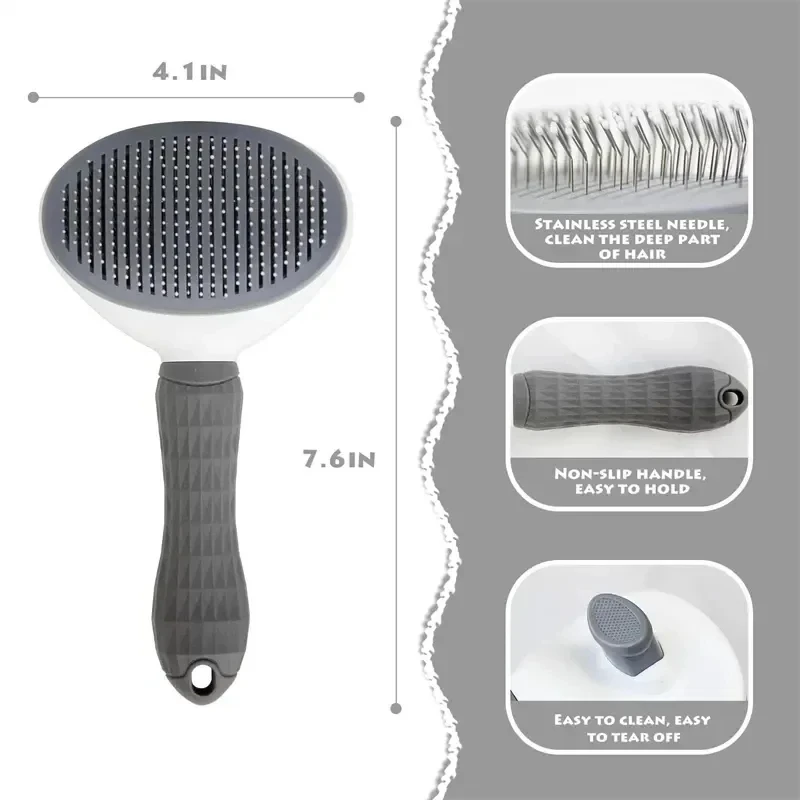 Self-Cleaning Pet Hair Removal - огляд і ціна Slicker Brush Self Cleaning Pet Grooming