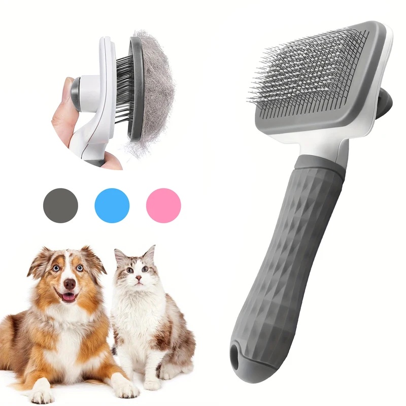 Self-cleaning Pet Hair Remove  - огляд і ціна Slicker Brush Self Cleaning Pet Grooming