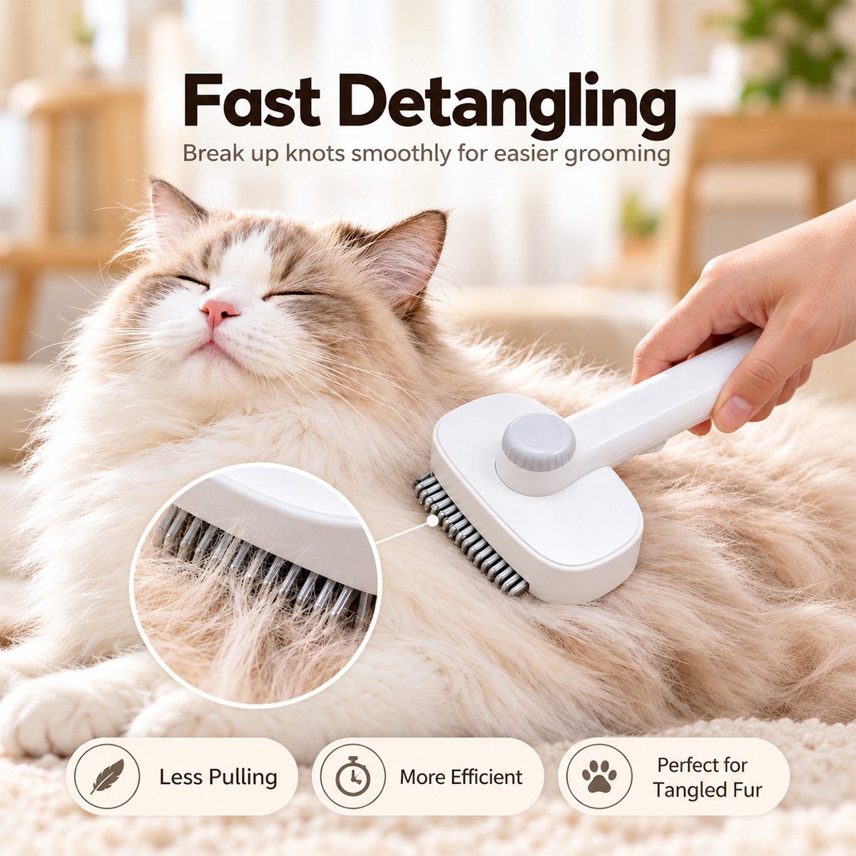 1pc 2 in 1 Pet Grooming Brush  - огляд і ціна Slicker Brush Self Cleaning Pet Grooming