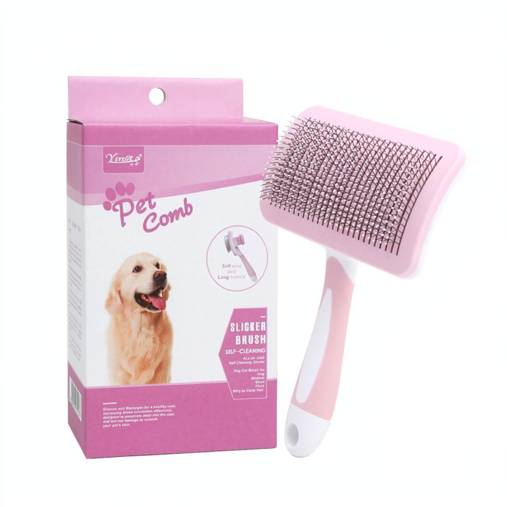 Pet Hair Grooming Tool Self Cl - огляд і ціна Slicker Brush Self Cleaning Pet Grooming