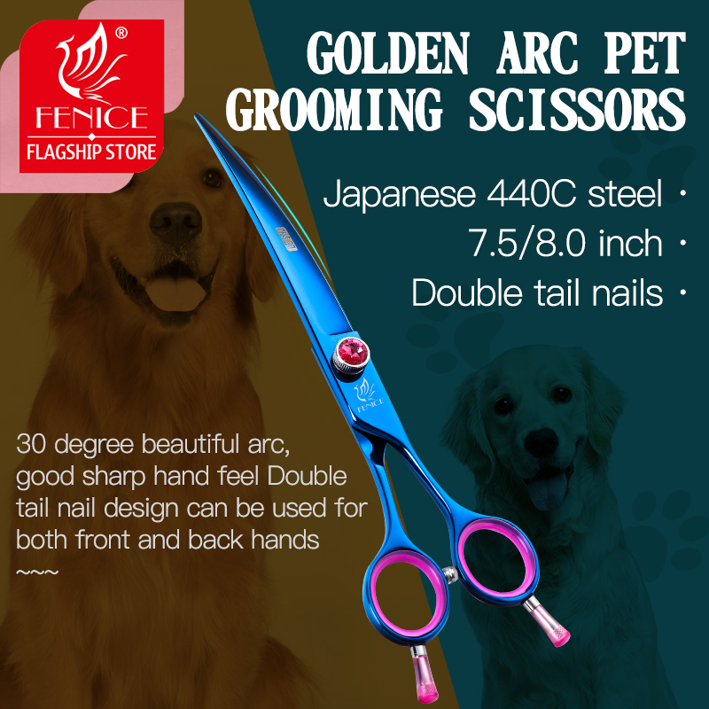 Fenice Professional Japan 440c - огляд і ціна Professional Pet Grooming Scissors Curved