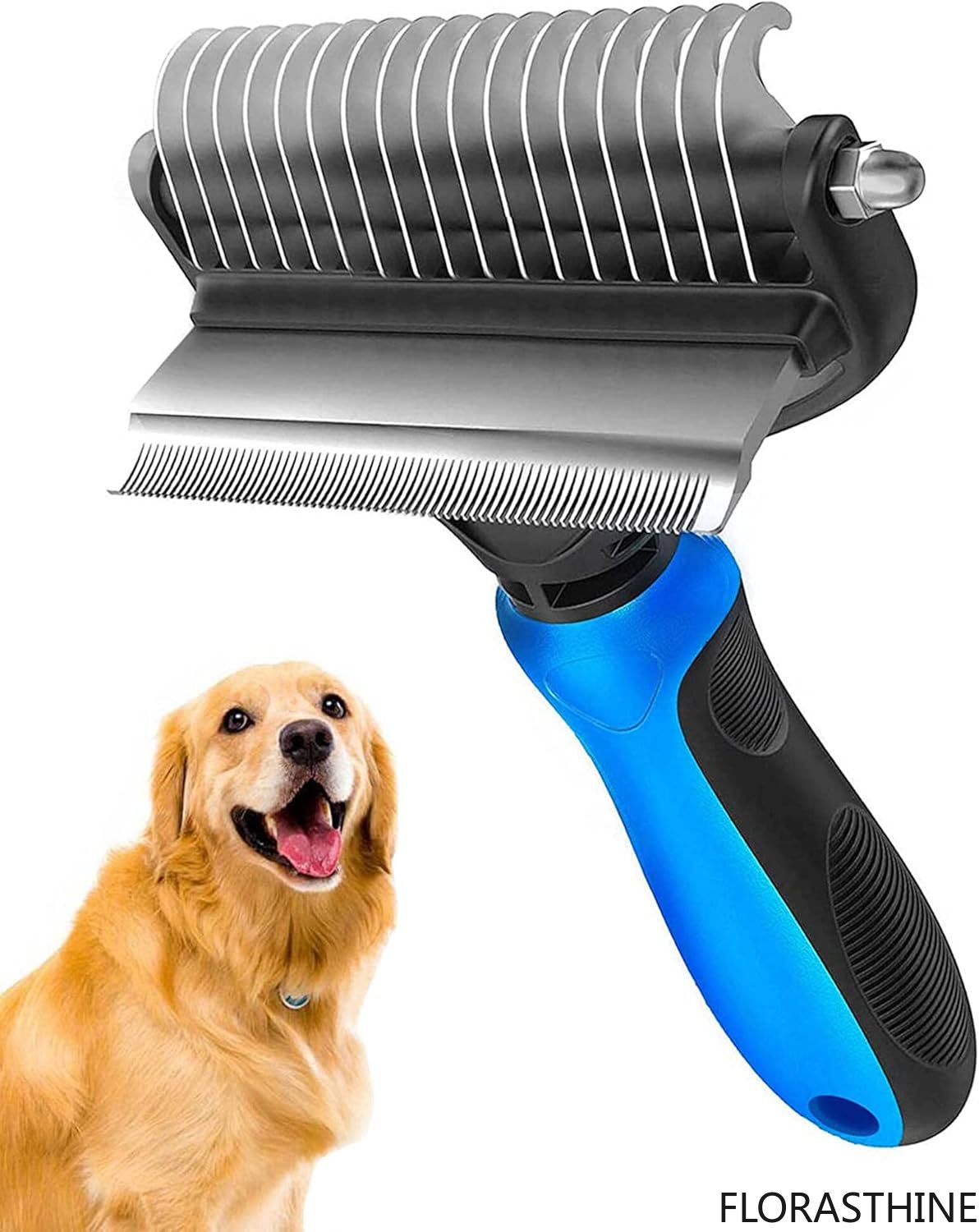 Pet Grooming Brush, Dog Brush  - огляд і ціна Undercoat Rake Dematting Tool Dog Shedding