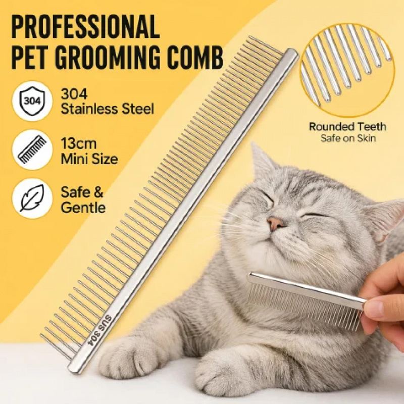 304 Stainless Steel Pet Groomi - огляд і ціна Flea Comb Fine Tooth Pet Tear Stain
