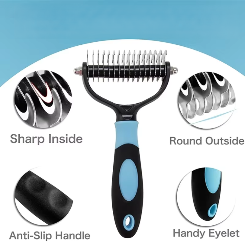 Professional Pet Deshedding Br - огляд і ціна Undercoat Rake Dematting Tool Dog Shedding
