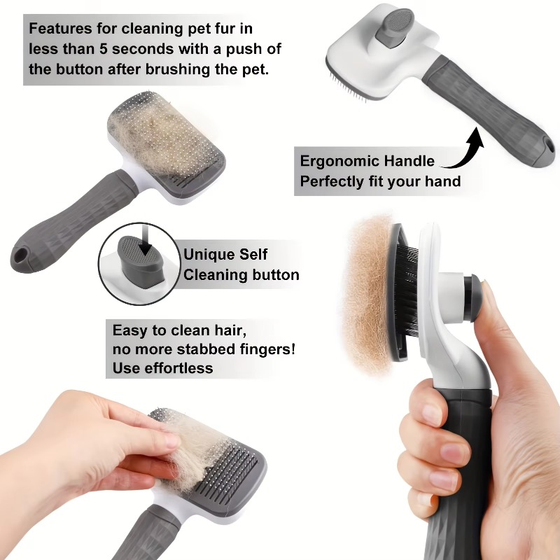 Self Cleaning Pet Grooming Bru - огляд і ціна Slicker Brush Self Cleaning Pet Grooming