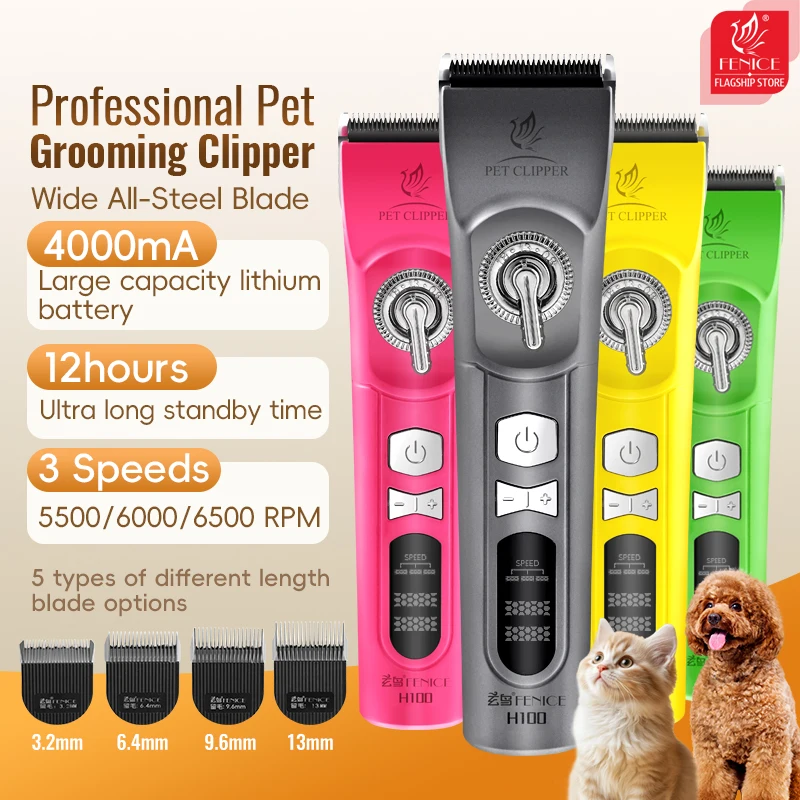 Fenice H100 Cordless Rechargea - огляд і ціна Cordless Dog Clippers Low Noise Grooming