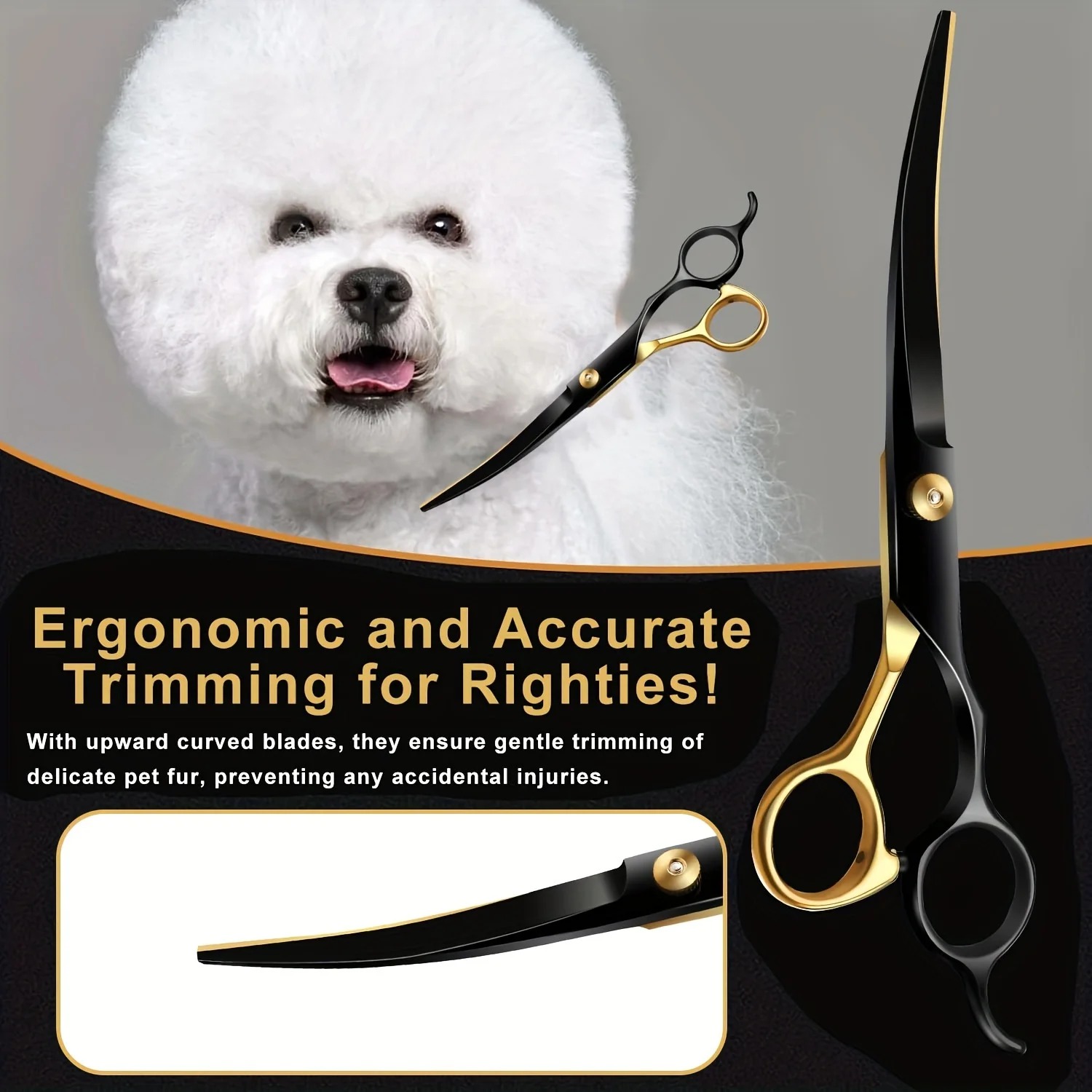 Professional 7-Inch Curved Chu - огляд і ціна Professional Pet Grooming Scissors Curved