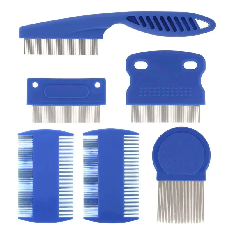 6Pcs/set Pet Flea Comb Stainle - огляд і ціна Flea Comb Fine Tooth Pet Tear Stain