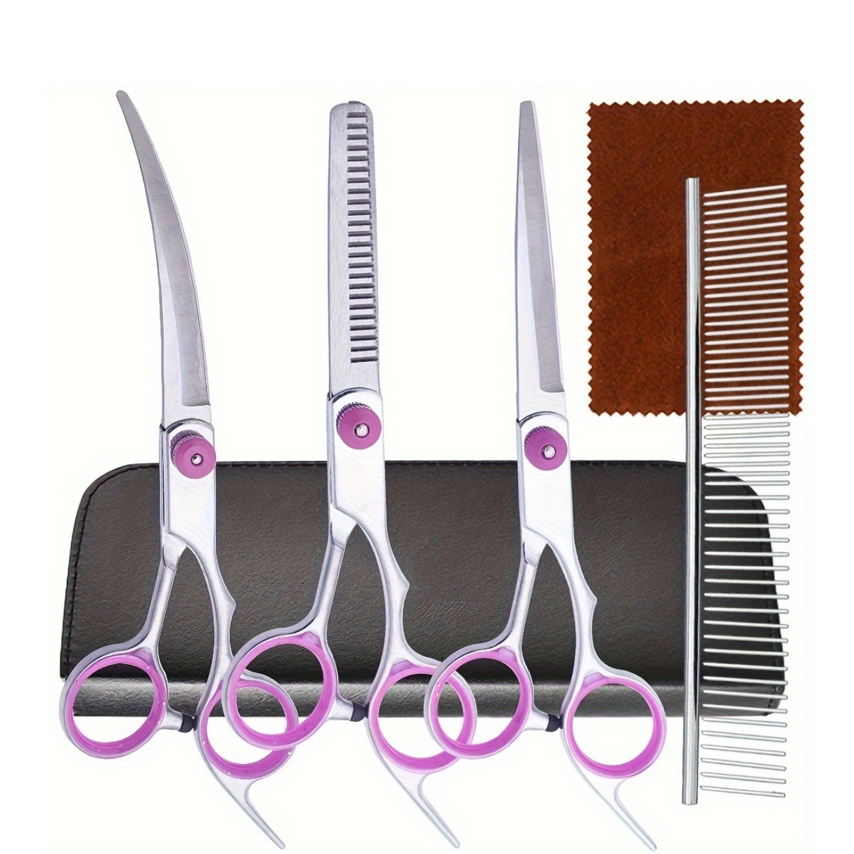5Pcs Professional Dog Grooming - огляд і ціна Professional Pet Grooming Scissors Curved