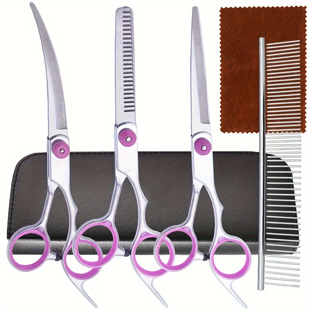 5Pcs Professional Dog Grooming - огляд і ціна Professional Pet Grooming Scissors Curved