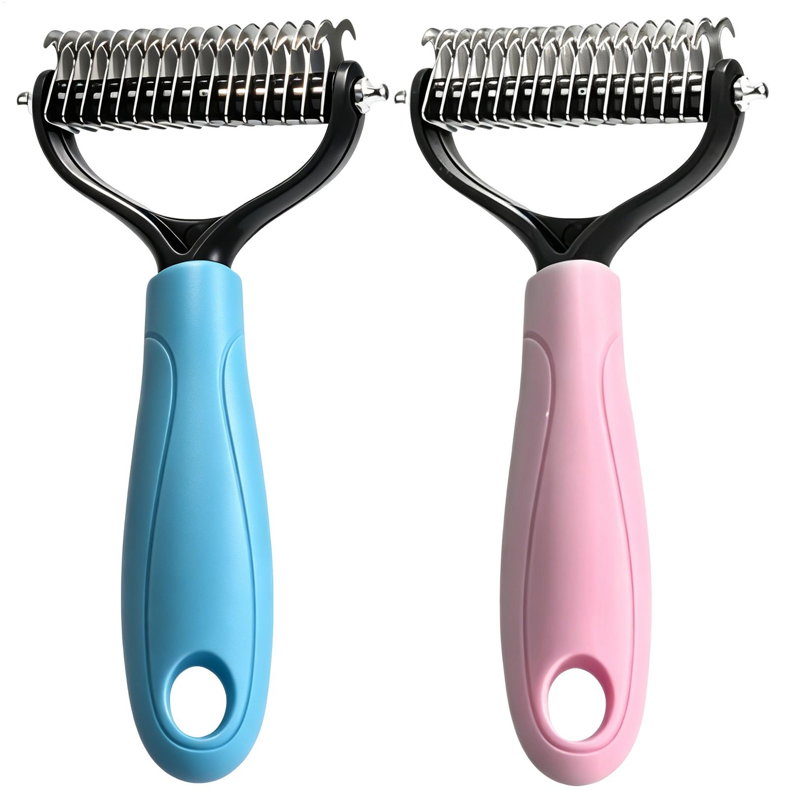 Double Sided Pet Deshedding Br - огляд і ціна Undercoat Rake Dematting Tool Dog Shedding